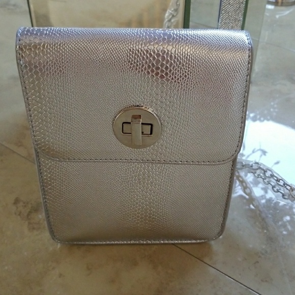 Silver Embossed Crossbody/Clutch NWT - Picture 2 of 6